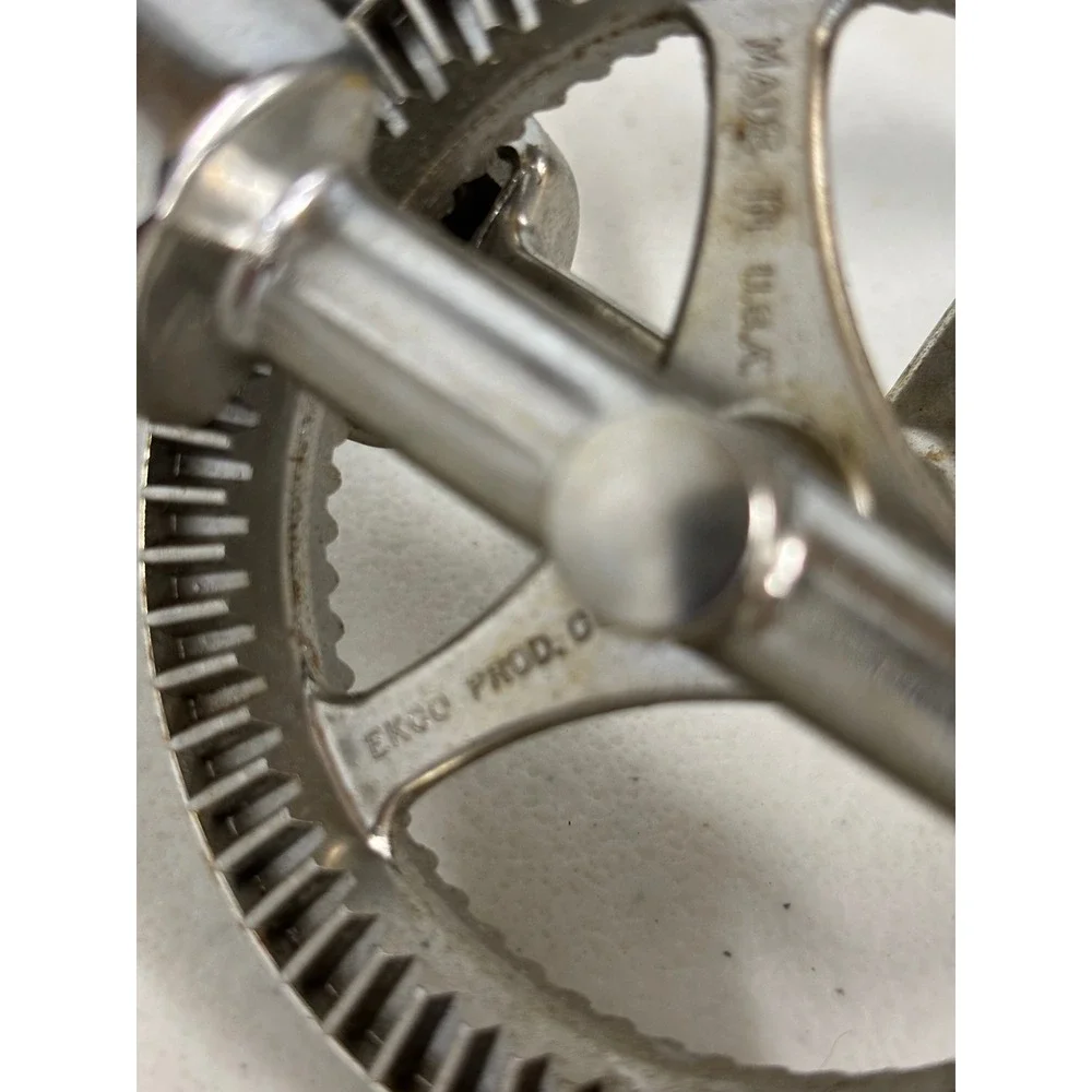 Vintage EKCO‎ Hand Crank Egg Beater Stainless Steel Manual Rotary Mixer USA Made